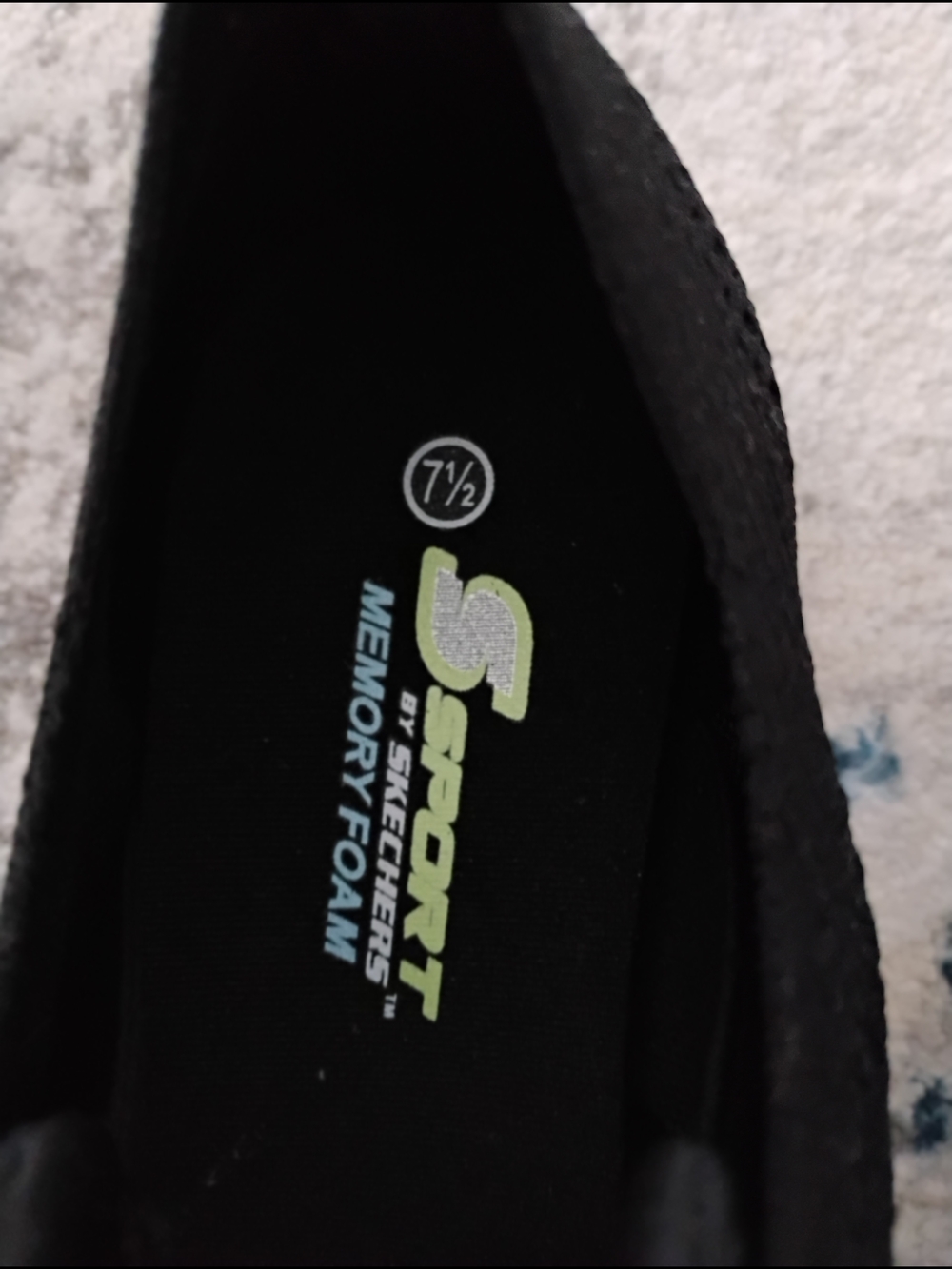 S Sport by Skechers Women’s Black Knit Slip On Memory Foam Sneakers Sz 7.5 - Picture 4 of 5